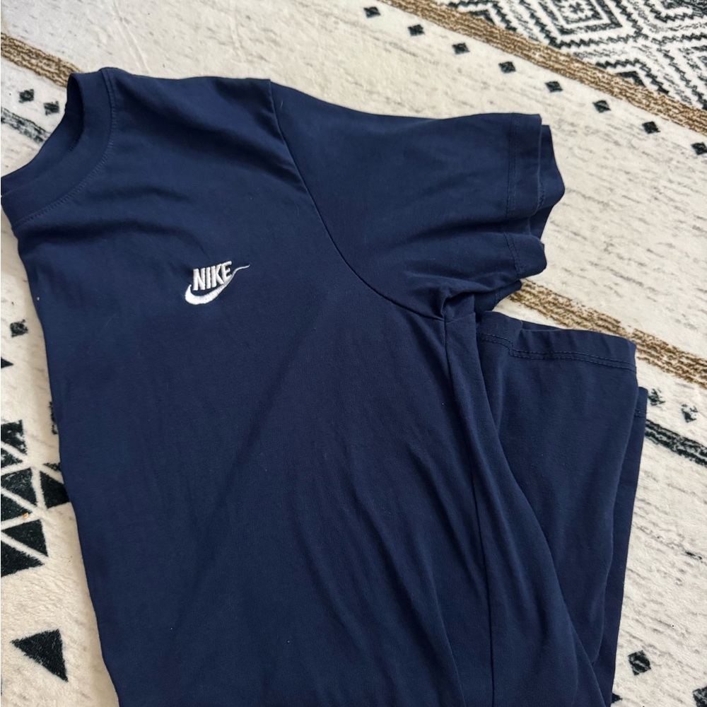 Nike Deep Blue Tee with White Logo - Picture 2 of 2